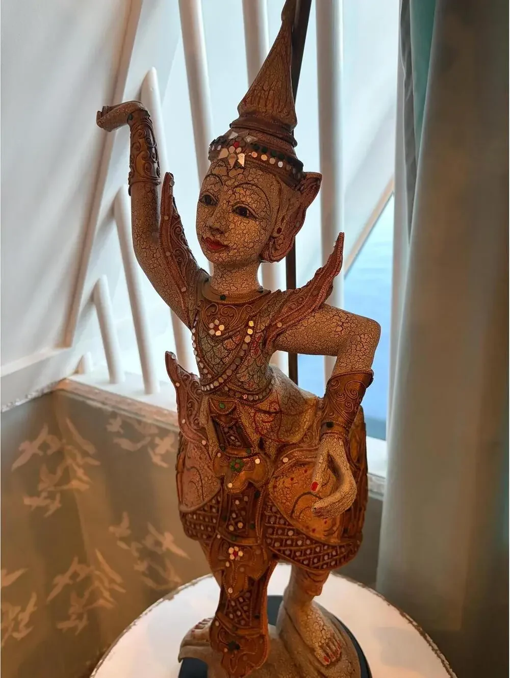 Vintage Thai Dancer Lamp, Rattan Shade, Mid-Century Decor [COPY]